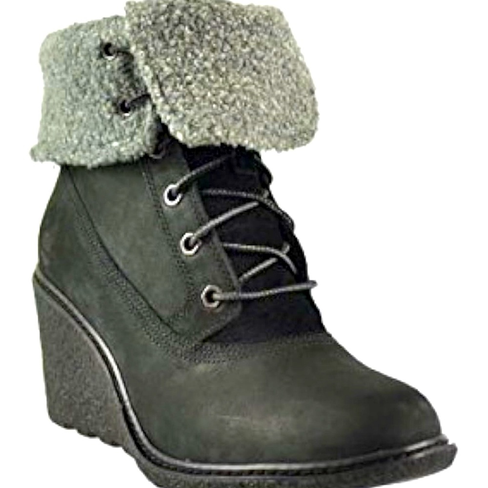Women's Timberland Black Wedge Ankle Boots
